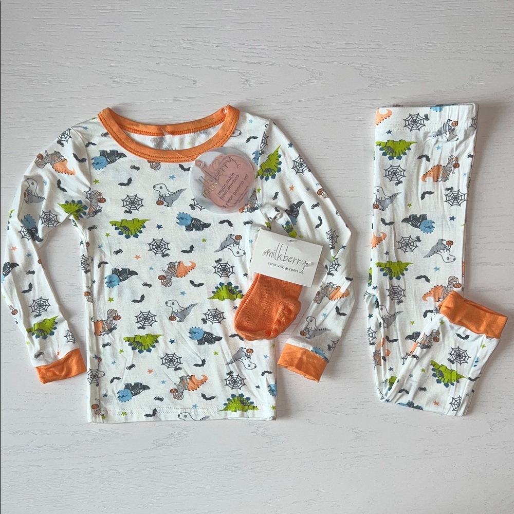 🎃 Milkberry Toddler Boy Dinosaur Halloween Pajama Set 2T 4T